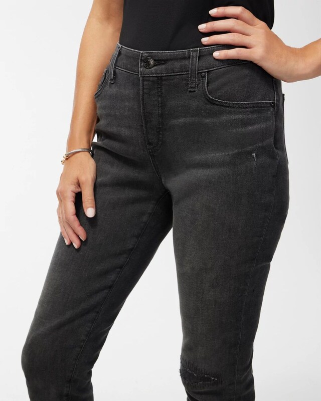 Girlfriend Distressed Ankle Jeans - image 4